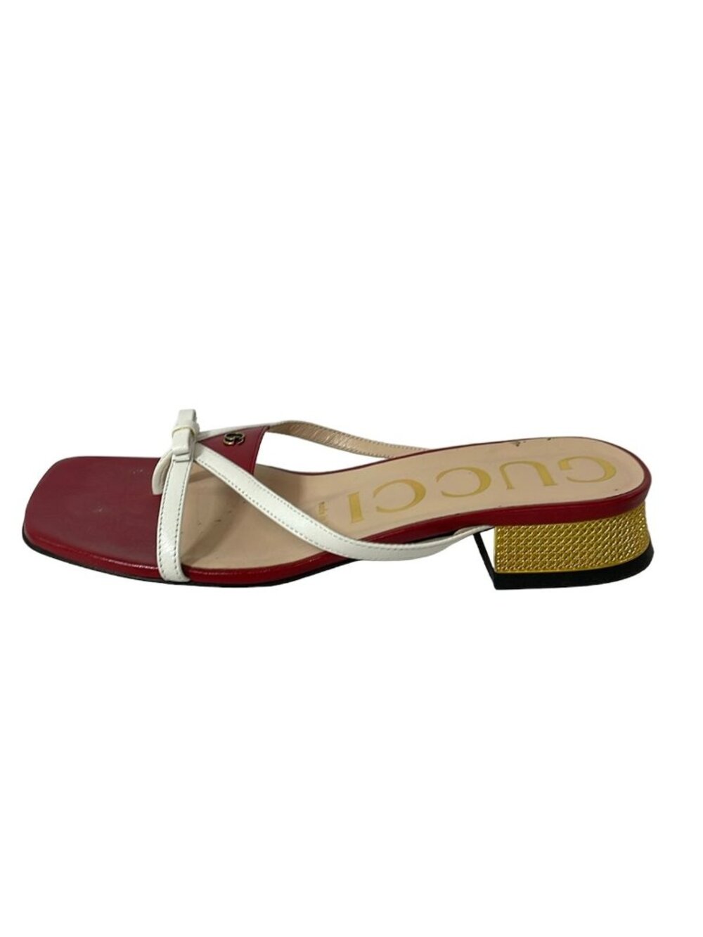 Gucci Sandals Red White Leather